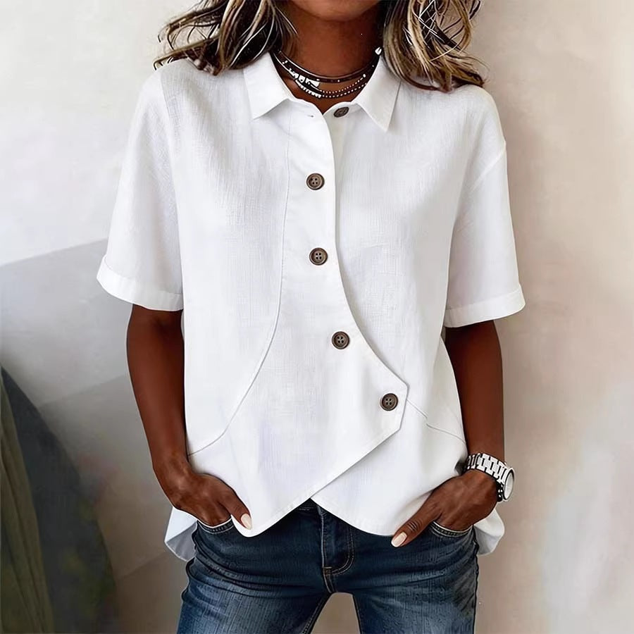 Damen Besonders gestaltete Bluse mit einzigartigem Knopfdetail Echoarchiv