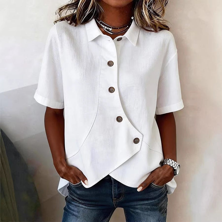 Damen Besonders gestaltete Bluse mit einzigartigem Knopfdetail Echoarchiv