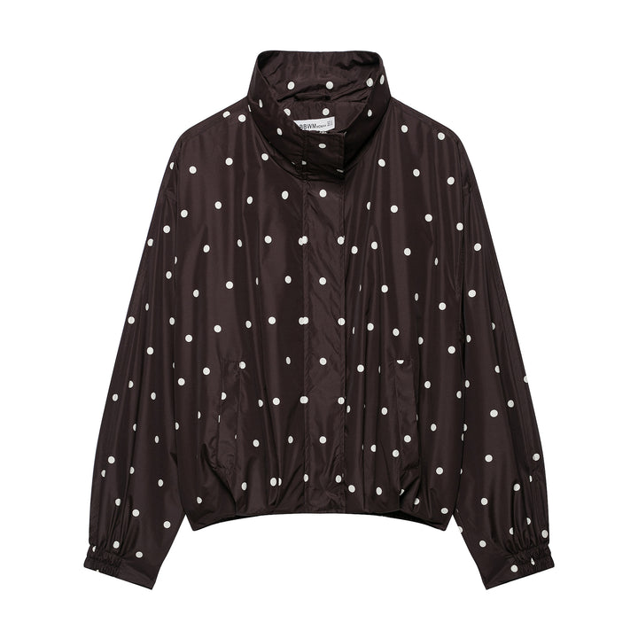 Damen Leichte wattierte Windjacke mit Stehkragen und Polka‑Dot‑Print Echo Archiv