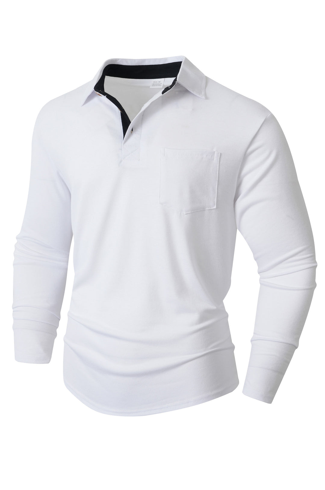 Herren elegantes Langarm Poloshirt mit modernem Kragen und leichtem Stretch Echoarchiv