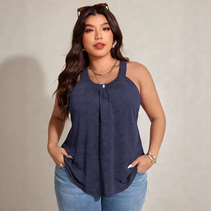 Damen lässiges Trägershirt mit raffinierter Raffung Echo Archiv