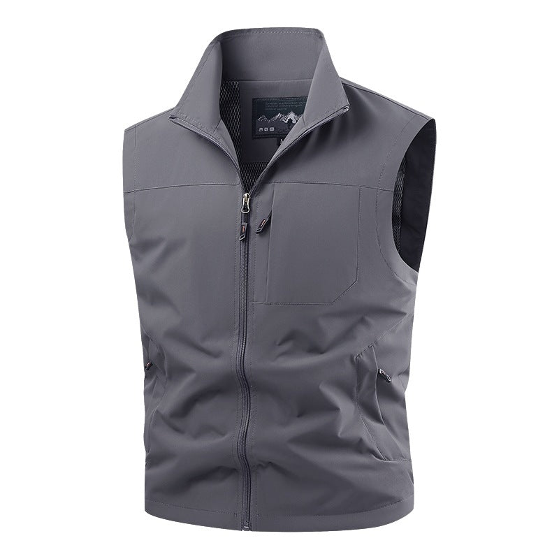 Herren Softshell-Tactical-Weste mit atmungsaktivem Mesh-Futter und Reißverschlusstaschen Echoarchiv