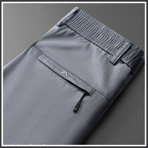 Herren bequeme Stretch-Hose mit elastischem Bund und seitlichen Reißverschlusstaschen Echoarchiv