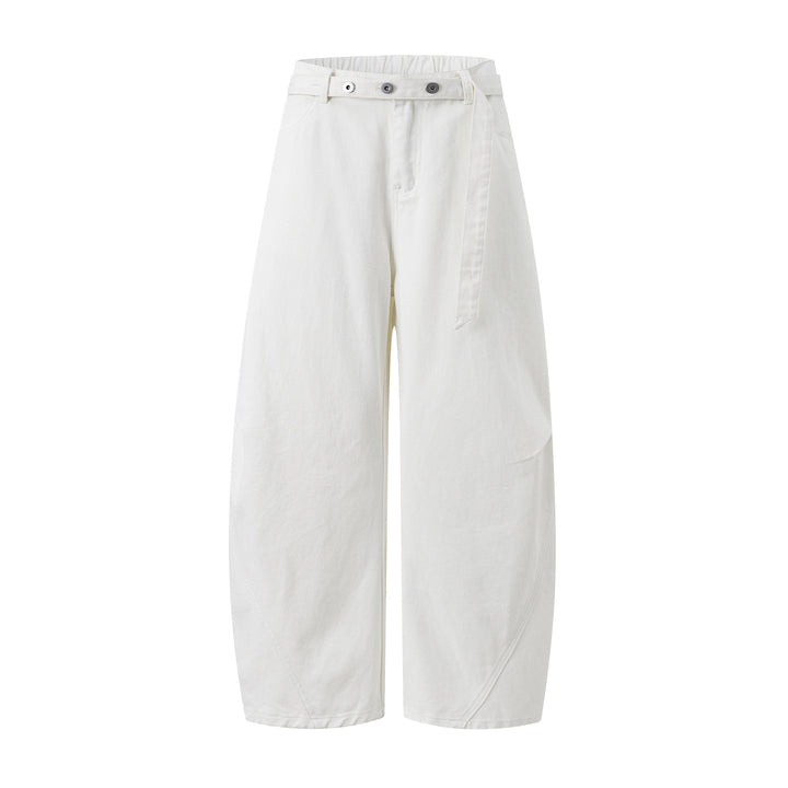 Damen Culotte-Jeans mit weitem Ballon‑Schnitt, hohem Bund und Stoffgürtel Echo Archiv