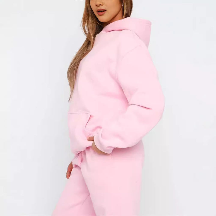 Damen nan oversized Kapuzen-Loungewear-Set mit Kängurutasche und elastischem Knöchelabschluss Echo Archiv