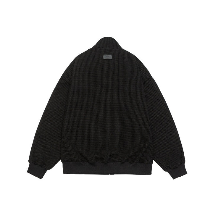 Unisex Grobstrick Boxy-Zipjacke mit Stehkragen und Rippbündchen Echoarchiv