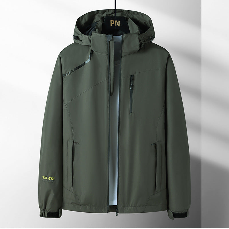 Herren wetterfeste Outdoor-Jacke mit verstellbarer Kapuze und funktionalen Taschen Echoarchiv