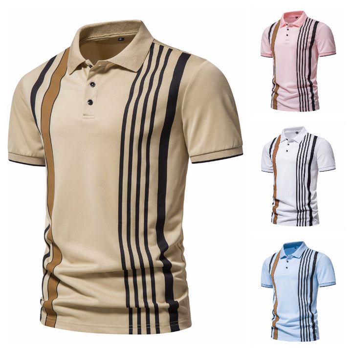 Herren Poloshirt mit modernen Streifen und atmungsaktiven Eigenschaften Echoarchiv