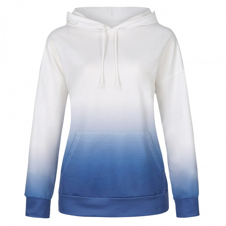 Damen Oversize Kapuzenpullover mit Dip-Dye Farbverlauf und Kängurutasche – Auréline