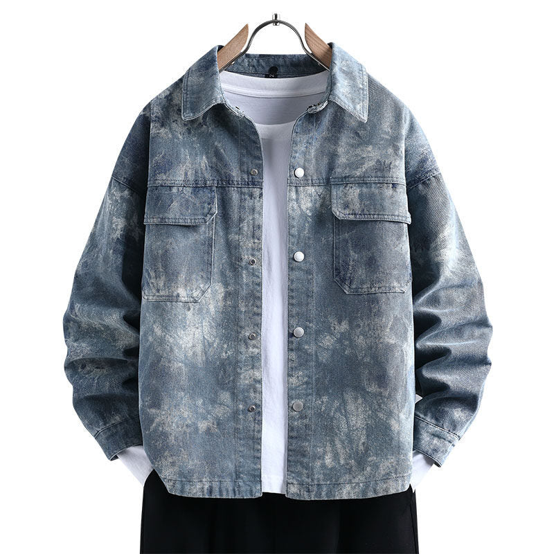 Herren Lässige Denim-Jacke mit leichtem Used-Look Echoarchiv