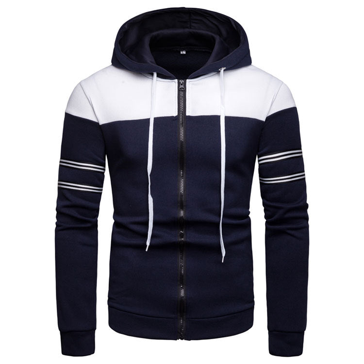 Herren sportlicher Kapuzenpullover mit kontrastierenden Einsätzen Echoarchiv