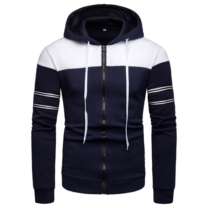 Herren sportlicher Kapuzenpullover mit kontrastierenden Einsätzen Echoarchiv