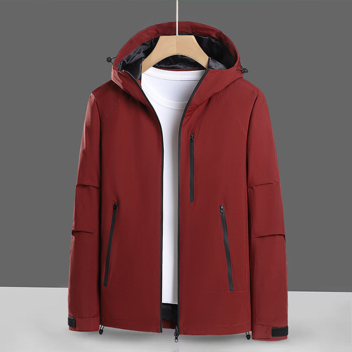 Herren Funktionsjacke mit wasserabweisendem Gewebe und verstellbarem Kapuzenkragen Echoarchiv
