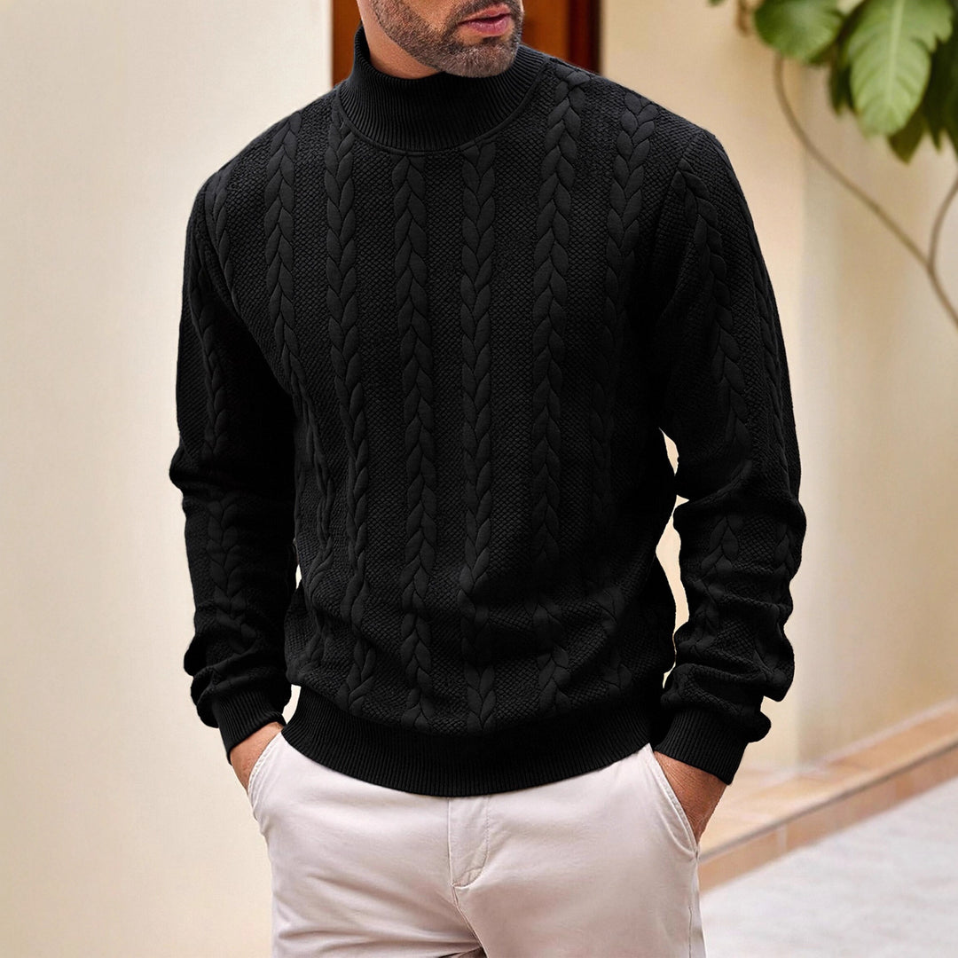 Herren Hochwertiger Strickpullover mit Stehkragen Echo Archiv