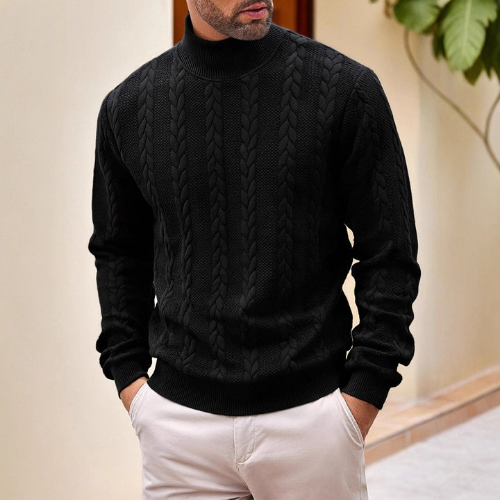 Herren Hochwertiger Strickpullover mit Stehkragen Echo Archiv