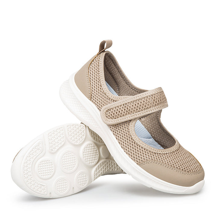 Damen nan Klett-Riemen-Sneaker im Ballerina-Stil mit atmungsaktivem Meshoberteil und flexibler Leichtsohle Echo Archiv