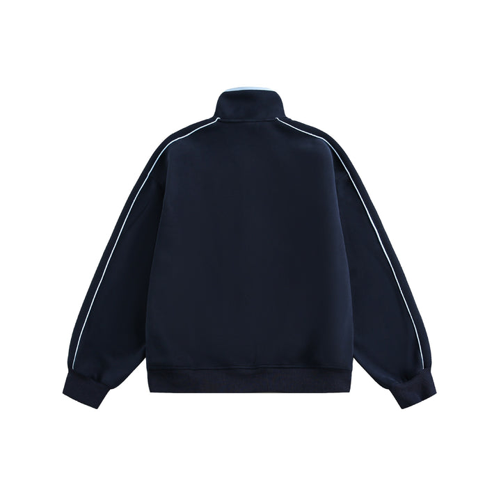 Damen Oversize-Sweatjacke mit Stehkragen und Zwei-Wege-Reißverschluss Echoarchiv
