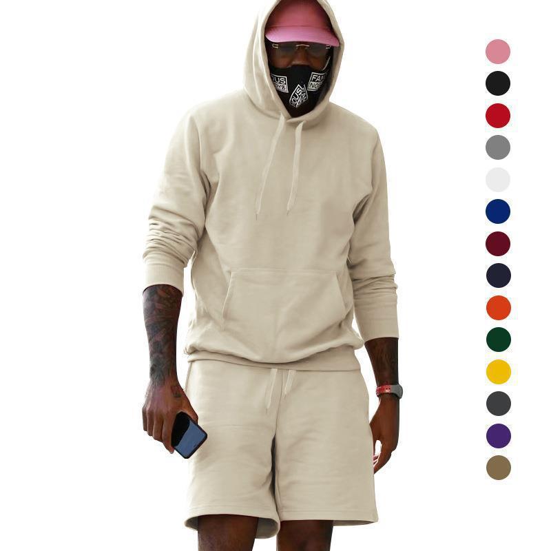Echoarchiv Herren Hoodie-Shorts-Set mit Kängurutasche