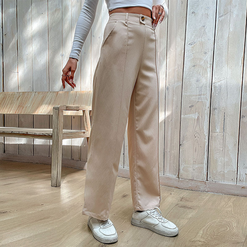 Damen Elegante Hochtaillierte Stoffhose Echo Archiv