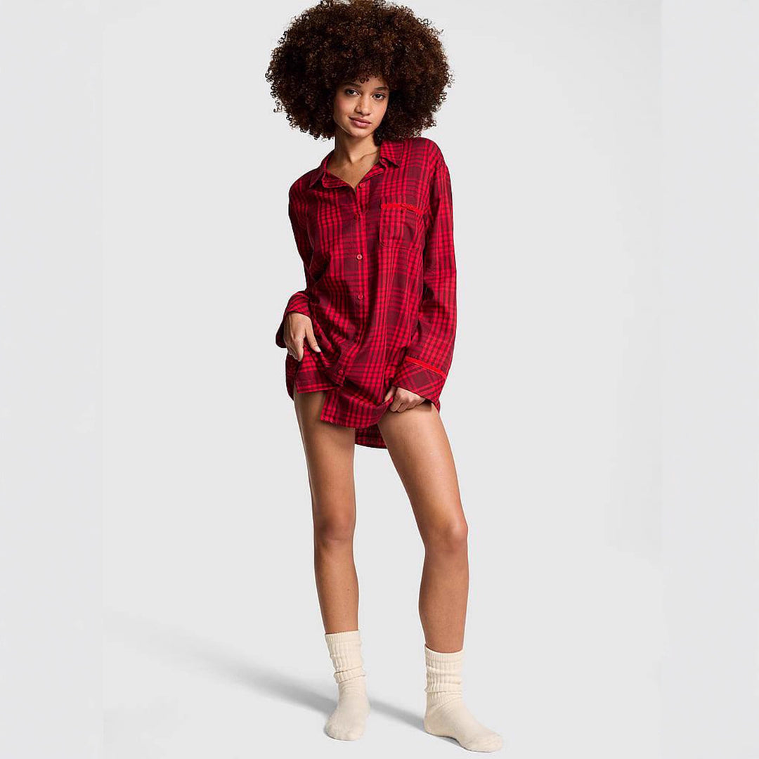 Damen Oversize Hemdbluse im Streifenlook mit Brusttasche und Umschlagmanschetten – Avérine
