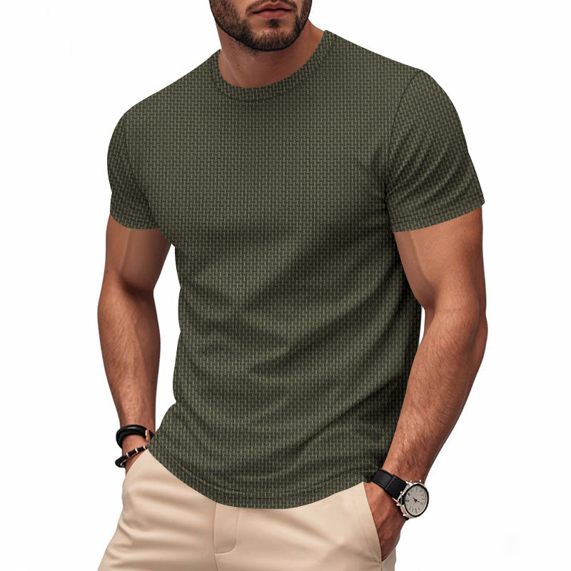 Herren Kurzarm T-Shirt mit strukturiertem Design und atmungsaktiver Baumwolle – Marzano