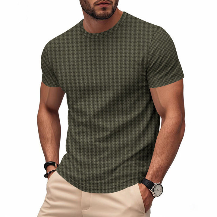 Herren Kurzarm T-Shirt mit strukturiertem Design und atmungsaktiver Baumwolle – Marzano