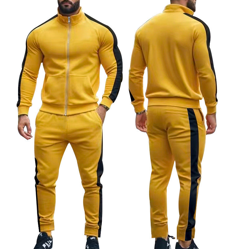 Herren Sportlicher Trainingsanzug mit modernem Stehkragen und praktischen Taschen Echoarchiv