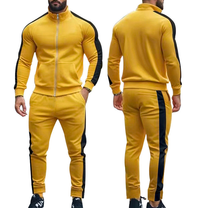 Herren Sportlicher Trainingsanzug mit modernem Stehkragen und praktischen Taschen Echoarchiv