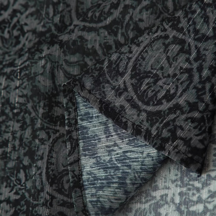 Damen Chiffon-Bluse mit Paisley‑Print, Quastenbändern und Ballonärmeln Echoarchiv