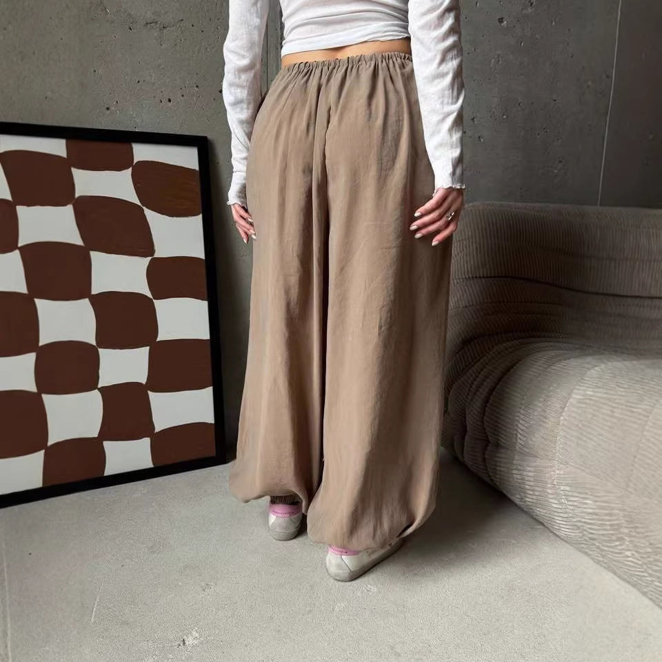 Damen weite Harem-Ballonhose mit hohem Elastikbund, Tunnelzug und lässiger Weite – Avélisse