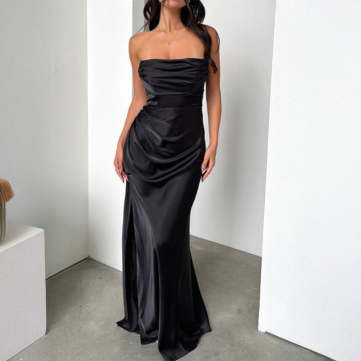 Damen Maxikleid mit schimmernden Details und hohem Schlitz Echo Archiv
