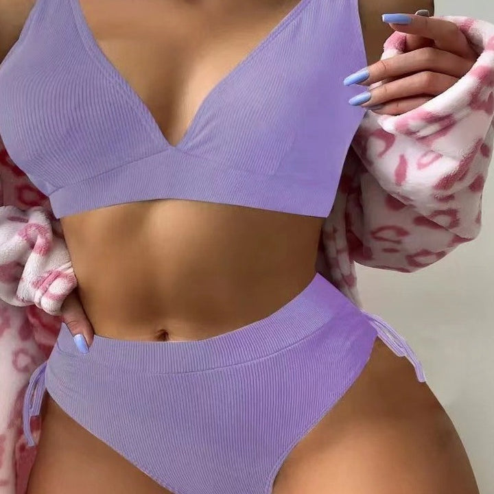 Damen Triangel-Bikini mit verstellbaren Trägern und hohem Bund Echo Archiv