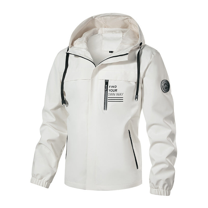 Herren Wetterfeste Kapuzenjacke mit wärmendem Teddyfleece-Inlay und verdecktem Frontreißverschluss – Taviero
