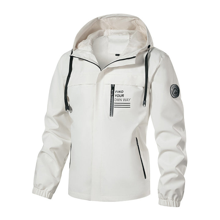 Herren Wetterfeste Kapuzenjacke mit wärmendem Teddyfleece-Inlay und verdecktem Frontreißverschluss – Taviero