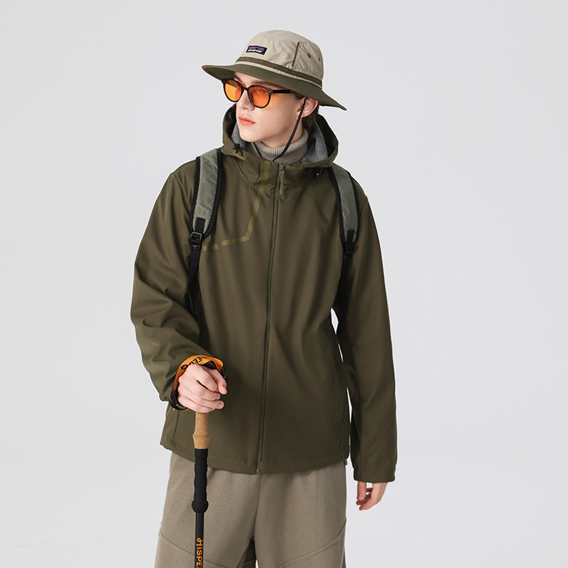 Herren Technische Softshelljacke mit verstellbarer Kapuze und winddichter Membran Echo Archiv