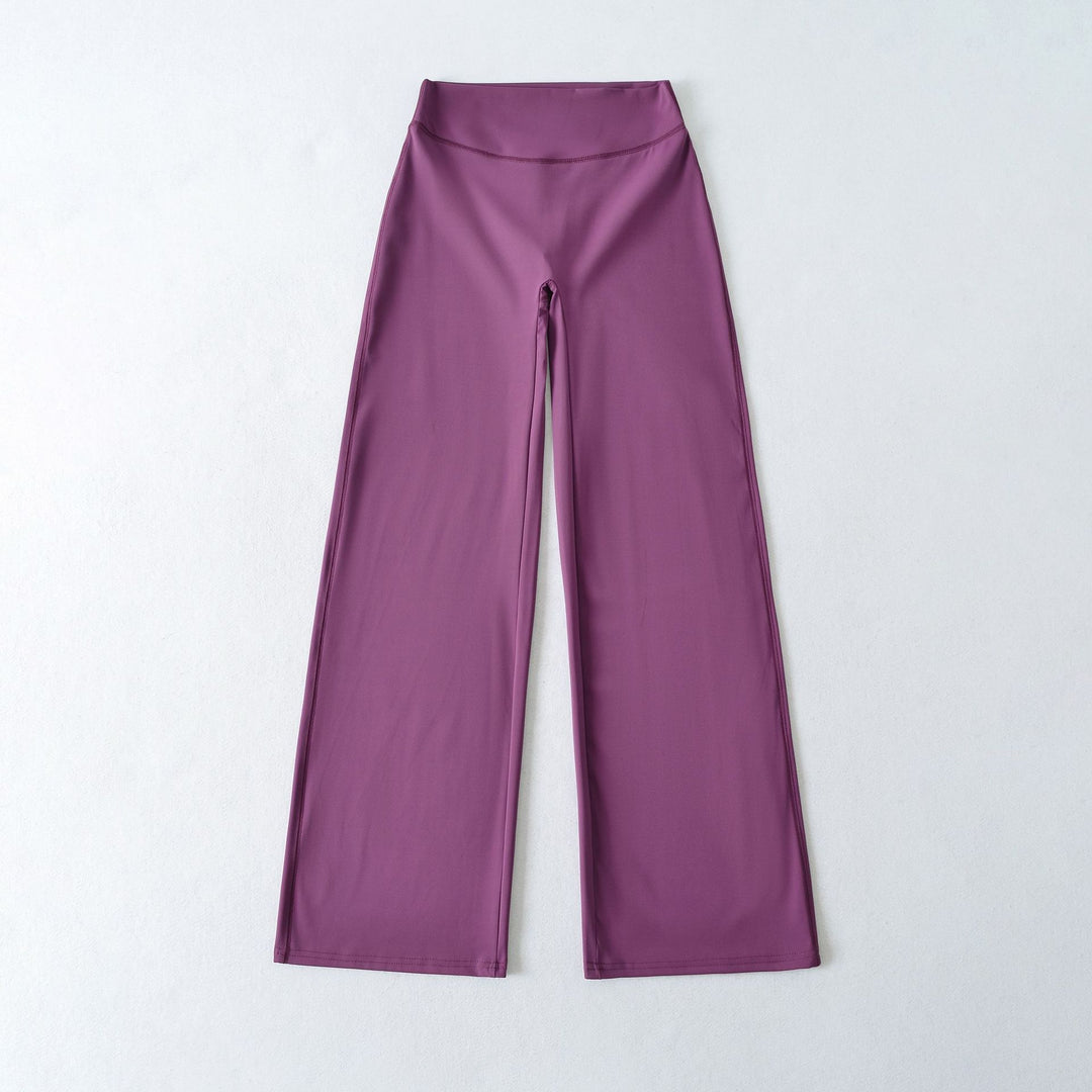 Damen Weite High Waist Loungehose aus Stretchjersey mit fließendem Schlag Echoarchiv