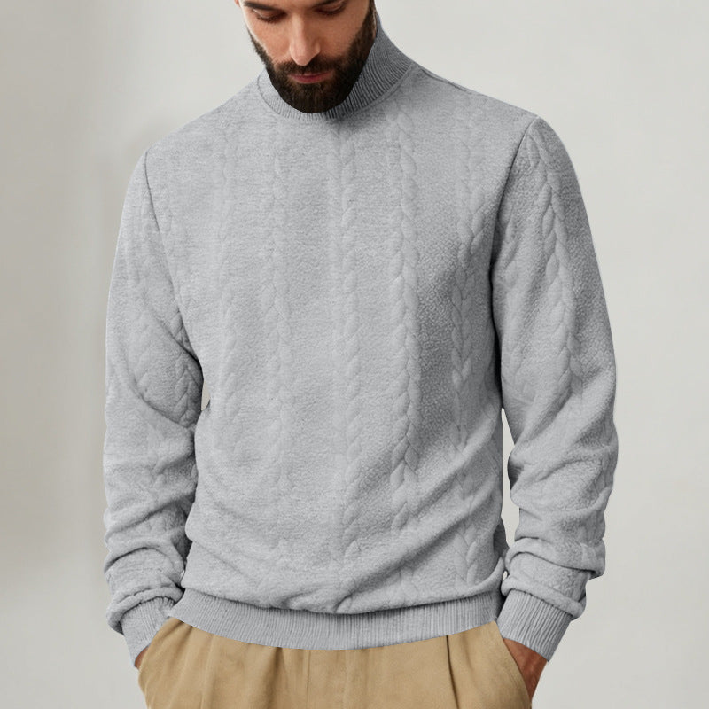 Herren nan Strickpullover mit Stehkragen, Zopfmuster, weichem Rippbündchen und Regular Fit Echo Archiv