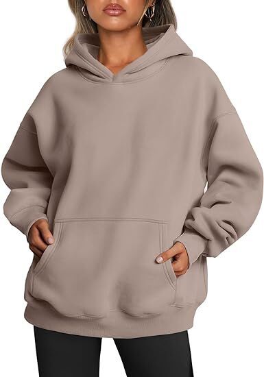 Damen nan Oversize Kapuzenpullover aus weicher Baumwollmischung mit Kängurutasche Echo Archiv