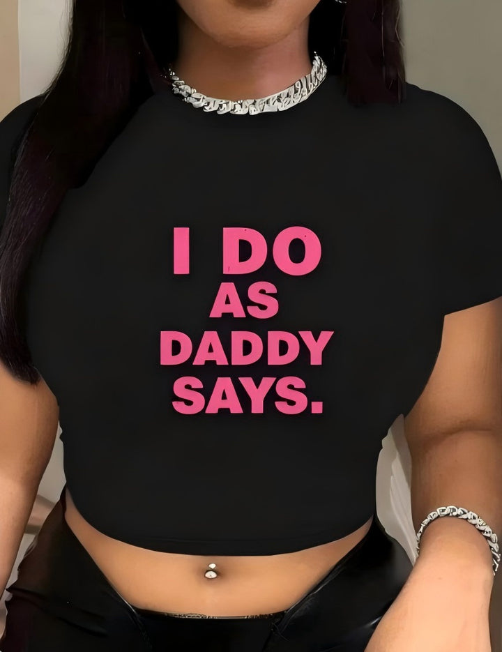 Damen Crop-T-Shirt mit kreativem Aussage-Design Echo Archiv
