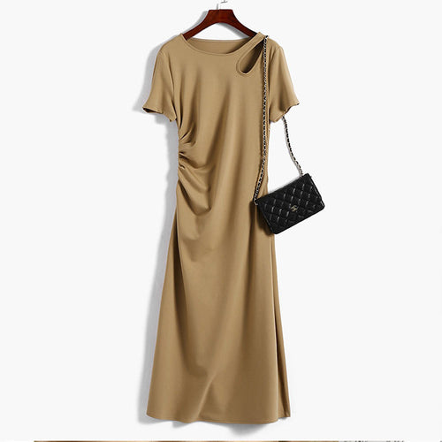 Damen Maxikleid mit asymmetrischem Cut-Out, seitlicher Raffung und fließender A‑Linie Echo Archiv