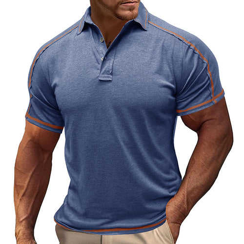 Herren Sportliches Poloshirt mit Kontrastnähten Echoarchiv