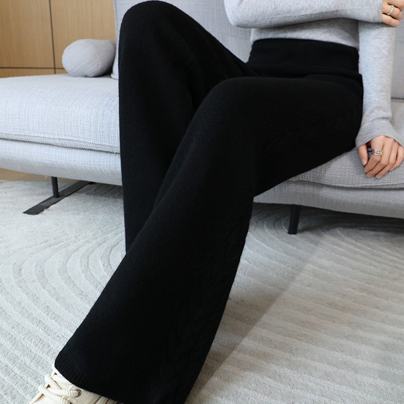 Damen Elegante Strickhose mit Zopfmuster Echo Archiv