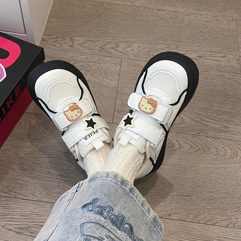Damen Verspielte Sneaker mit dekorativen Details und Klettverschluss Echo Archiv