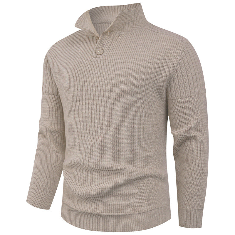 Herren innovativer Halbreißverschluss Pullover mit Rippstruktur Echoarchiv