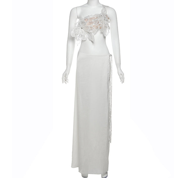 Damen Elegantes Abendkleid mit floralen Applikationen und schwingendem Tüllrock Echo Archiv