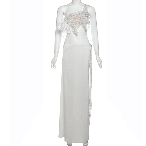 Damen Elegantes Abendkleid mit floralen Applikationen und schwingendem Tüllrock Echo Archiv