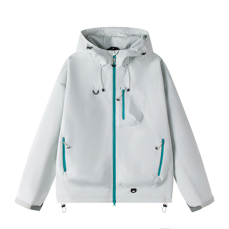 Herren Leichte Tech-Softshelljacke mit Kapuze, verstellbarem Saum und Kontrast-Reißverschlüssen Echo Archiv