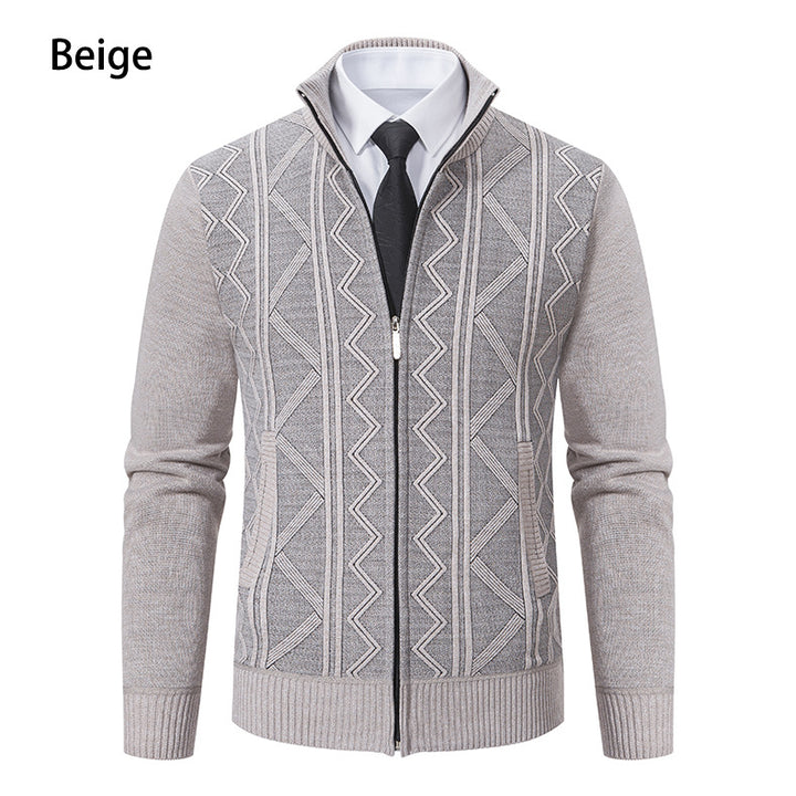 Herren modische Strickjacke mit hohem Kragen und Reißverschluss Echoarchiv