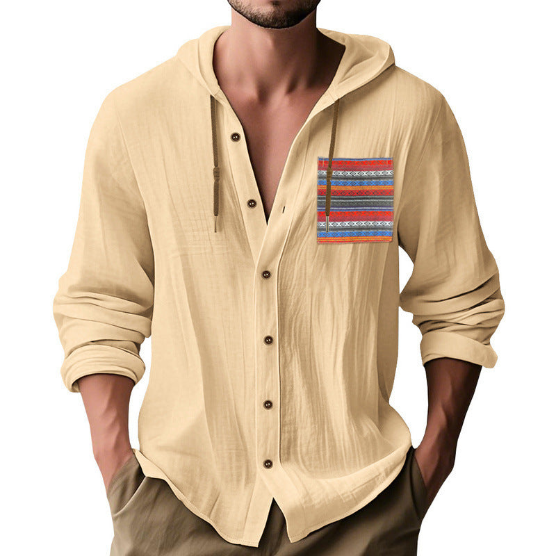 Herren lässiges Kapuzenshirt mit buntem Brustdruck Echoarchiv