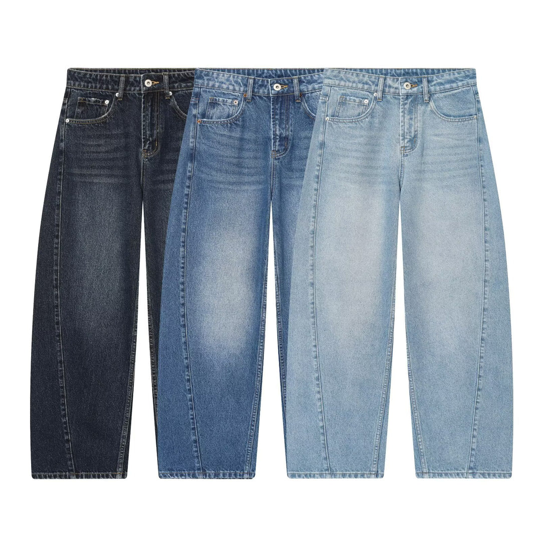 Damen Weite Cropped-Jeans mit hoher Taille und Einsatznaht Echo Archiv